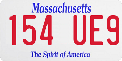 MA license plate 154UE9