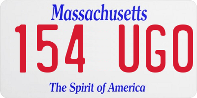 MA license plate 154UG0
