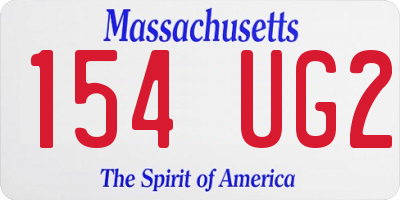 MA license plate 154UG2