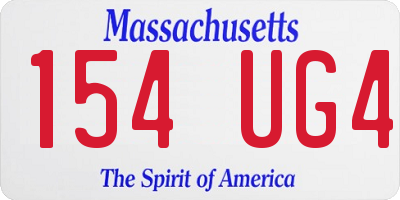 MA license plate 154UG4