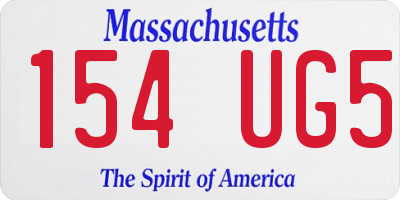 MA license plate 154UG5