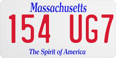 MA license plate 154UG7