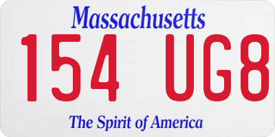 MA license plate 154UG8
