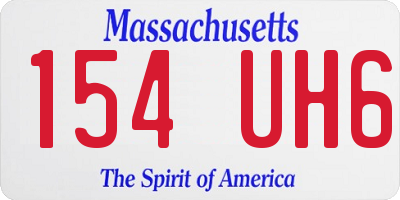 MA license plate 154UH6