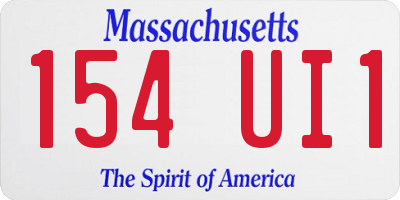 MA license plate 154UI1
