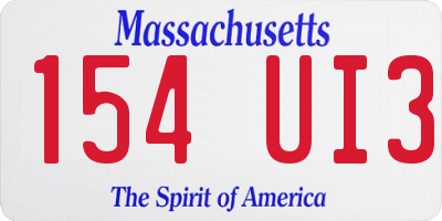 MA license plate 154UI3