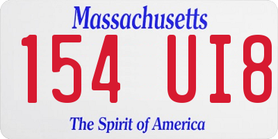 MA license plate 154UI8