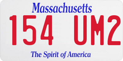MA license plate 154UM2