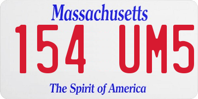 MA license plate 154UM5