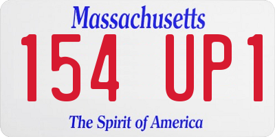MA license plate 154UP1