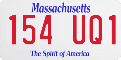 MA license plate 154UQ1