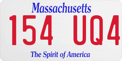 MA license plate 154UQ4