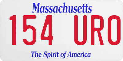 MA license plate 154UR0