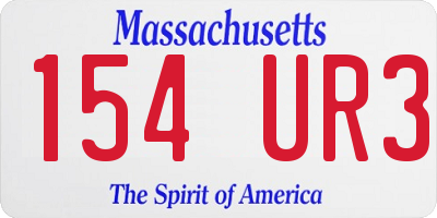 MA license plate 154UR3