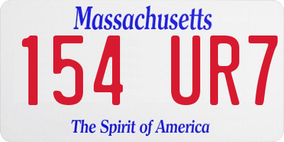 MA license plate 154UR7