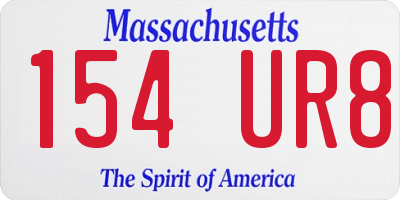 MA license plate 154UR8