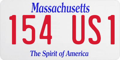 MA license plate 154US1