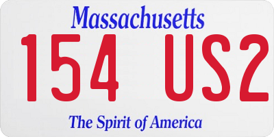 MA license plate 154US2