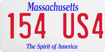 MA license plate 154US4
