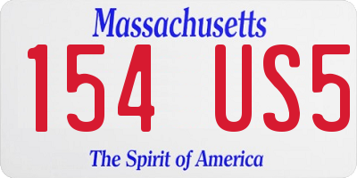 MA license plate 154US5