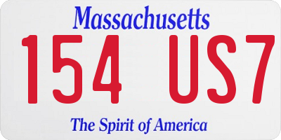 MA license plate 154US7