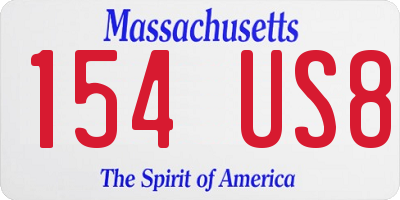 MA license plate 154US8