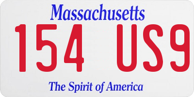 MA license plate 154US9