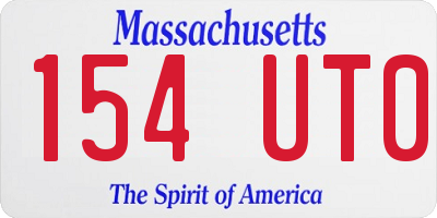 MA license plate 154UT0