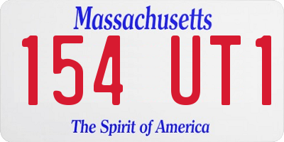 MA license plate 154UT1