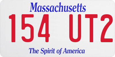 MA license plate 154UT2