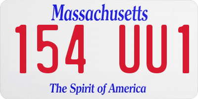 MA license plate 154UU1