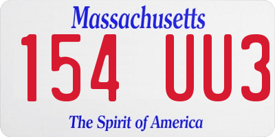 MA license plate 154UU3