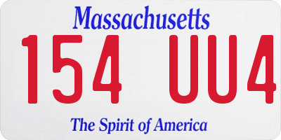 MA license plate 154UU4