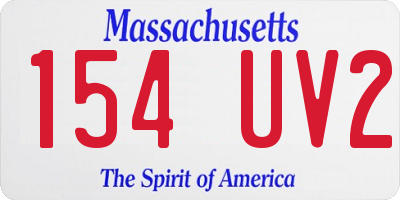 MA license plate 154UV2