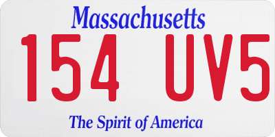 MA license plate 154UV5