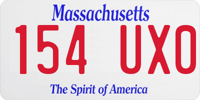 MA license plate 154UX0