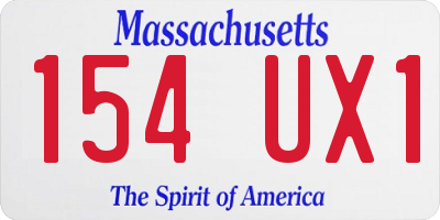 MA license plate 154UX1