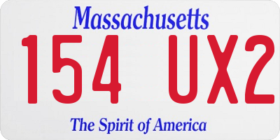 MA license plate 154UX2