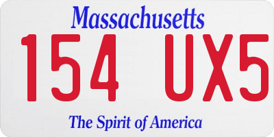 MA license plate 154UX5