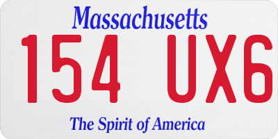 MA license plate 154UX6