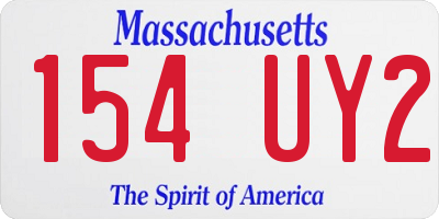 MA license plate 154UY2
