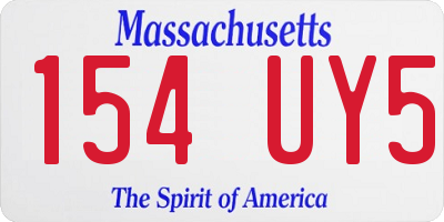 MA license plate 154UY5