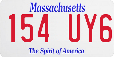MA license plate 154UY6