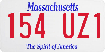 MA license plate 154UZ1
