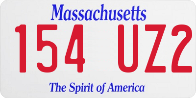 MA license plate 154UZ2