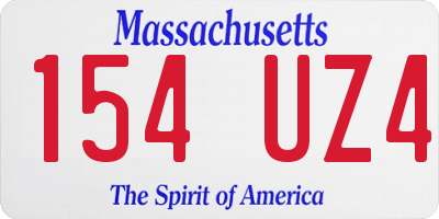 MA license plate 154UZ4