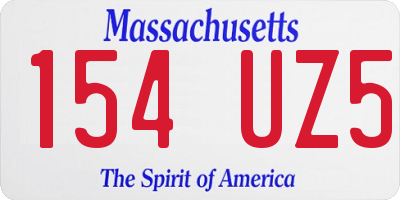 MA license plate 154UZ5