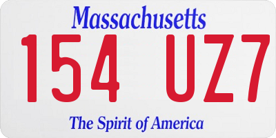 MA license plate 154UZ7
