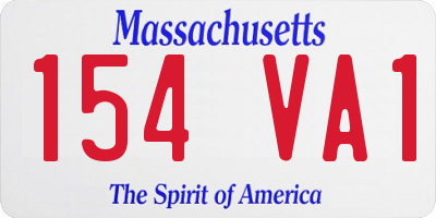 MA license plate 154VA1