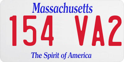 MA license plate 154VA2